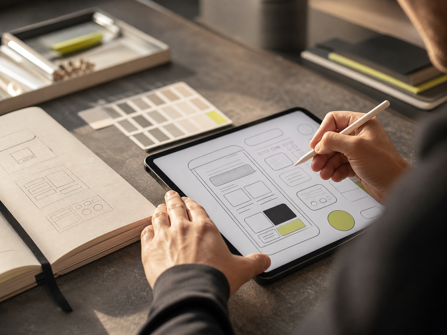 Diseño de una interfaz móvil en una tablet
